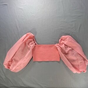 Zara Sheer Sleeve Crop Top Size Small ballet fairy whimsical dancecore coquette